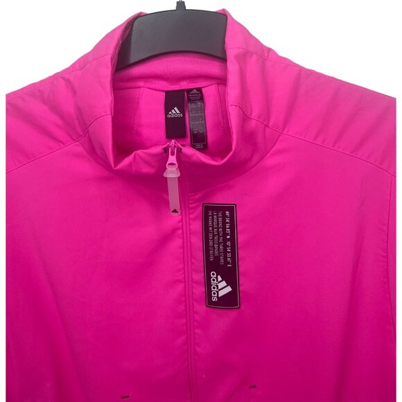 Adidas Tech Track Top Pink Primeblue Womens Medium Full-Zip Lightweight Jacket - Picture 7 of 16